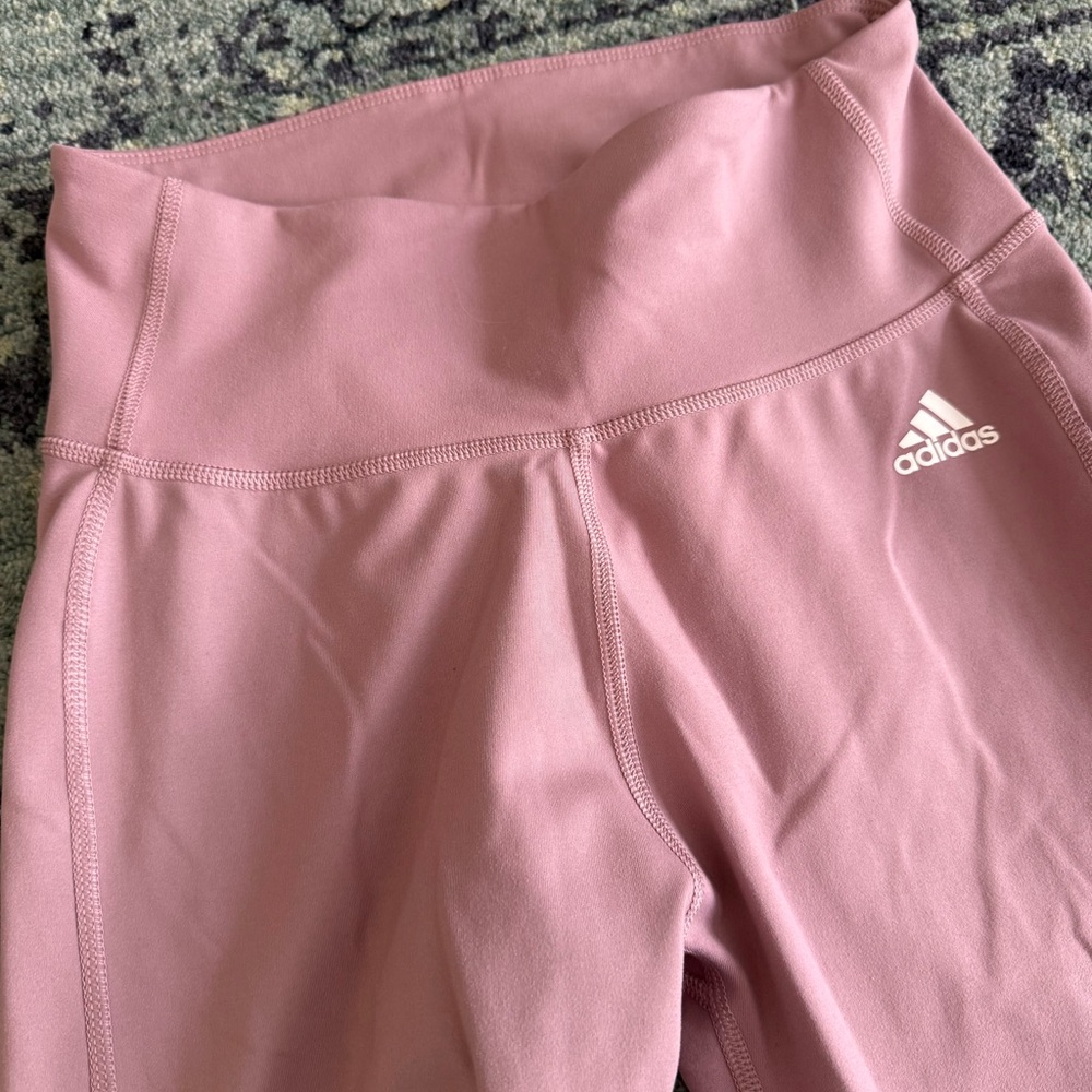 Women’s Adidas Pink Circuit High Waisted 7/8 Leggings With Mesh Pockets Size M - Picture 6 of 12